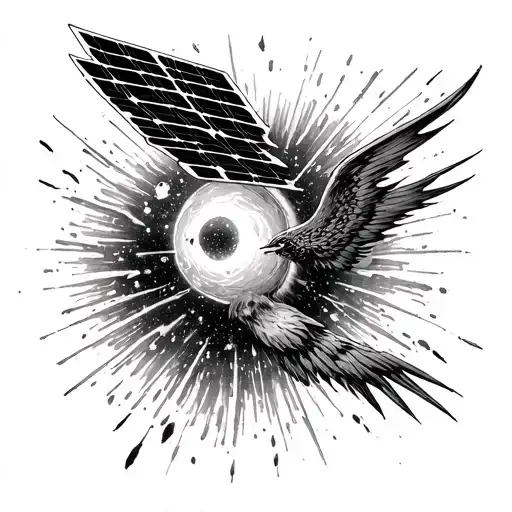 I've got solar flares for your dead gods, space dust for your fuel rodsDark days for your Solstice dancin' through the  tattoo design idea