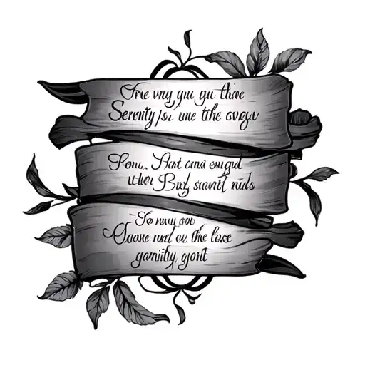 Serenity Prayer tattoo design idea