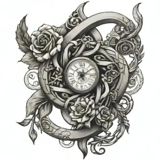 life timeline intertwined tattoo design idea