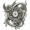 life timeline intertwined tattoo design idea