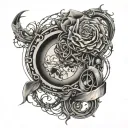 life timeline intertwined tattoo design idea