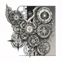 life timeline intertwined tattoo design idea