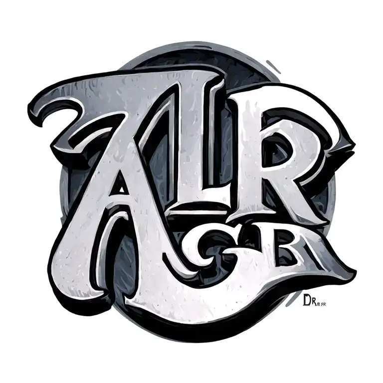 "ZJR     ALR     PCR" initials engraved tattoo design idea