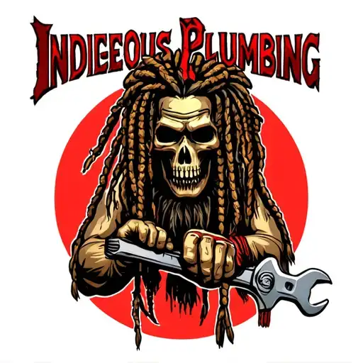 "Indigenous Plumbing " "Indigenous Plumbing " "Indigenous Plumbing " gangsta dread locks Native American holding wrench tattoo design idea