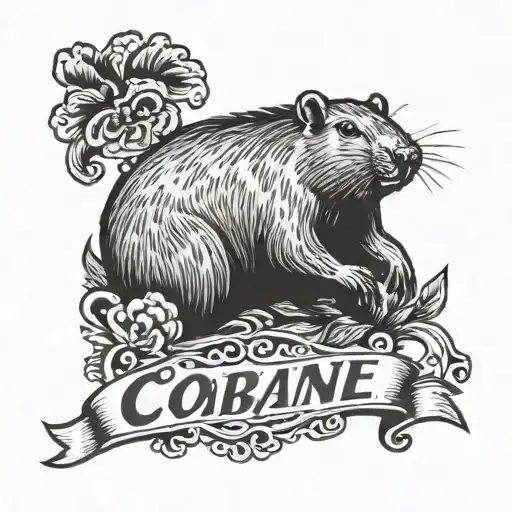 capybara with label "cocaine" tattoo design idea