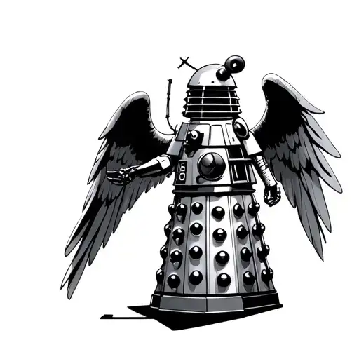 dalek, angel, cyber man tattoo design idea