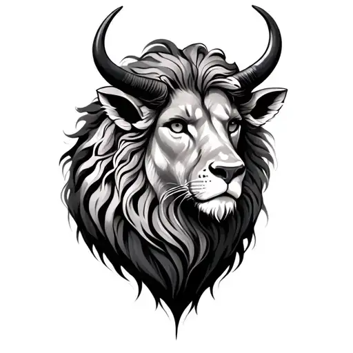 Leo and taurus zodiac sign tattoo design idea