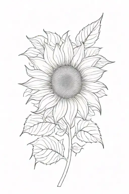 single sunflower tattoo design idea