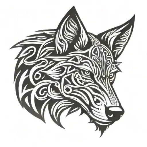 Celtic wolf head tattoo design idea