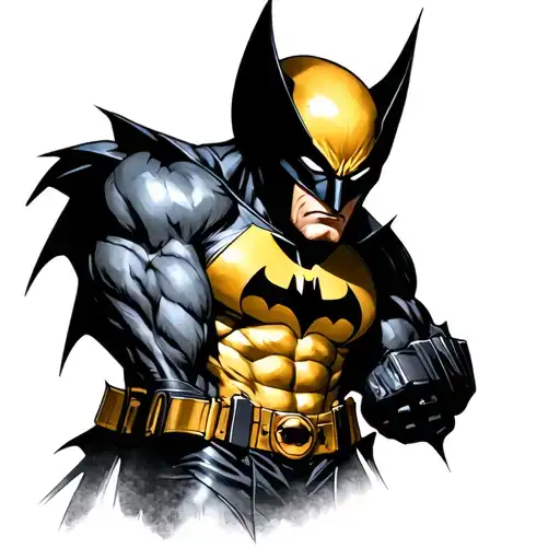 Batman wolverine tattoo design idea