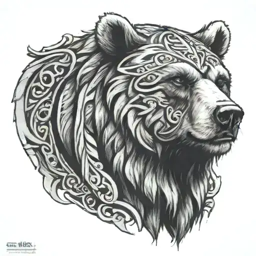bear viking tattoo design idea