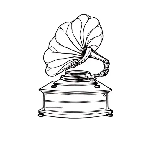 gramophone tattoo design idea