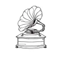 gramophone tattoo design idea