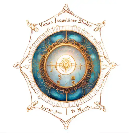 My names (Vamara Jacqueline Shaalbon) with a symbol meaning like I was born on 9th March, and maybe a bible verse of Jos tattoo design idea