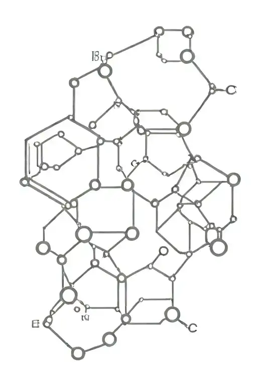 Chemical structure of caffeine tattoo design idea