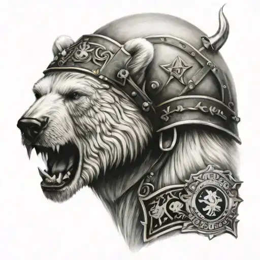 scottish warrior - polar bear- law enforcement tattoo design idea