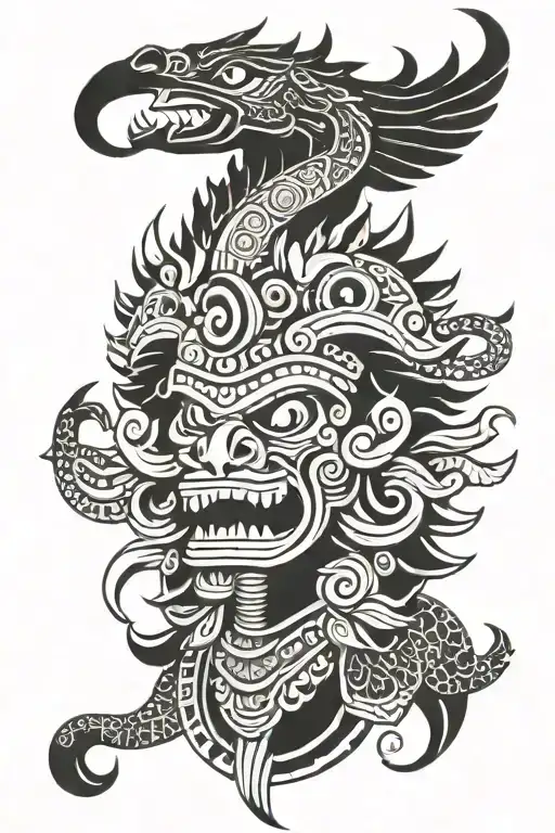 aztec god quetzalcoatl tattoo design idea