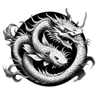 Dragon, Samurai, Koi Fish tattoo design idea