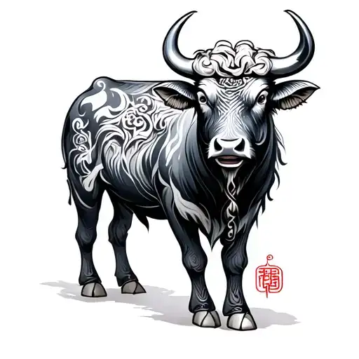 Chinese Ox tattoo design idea