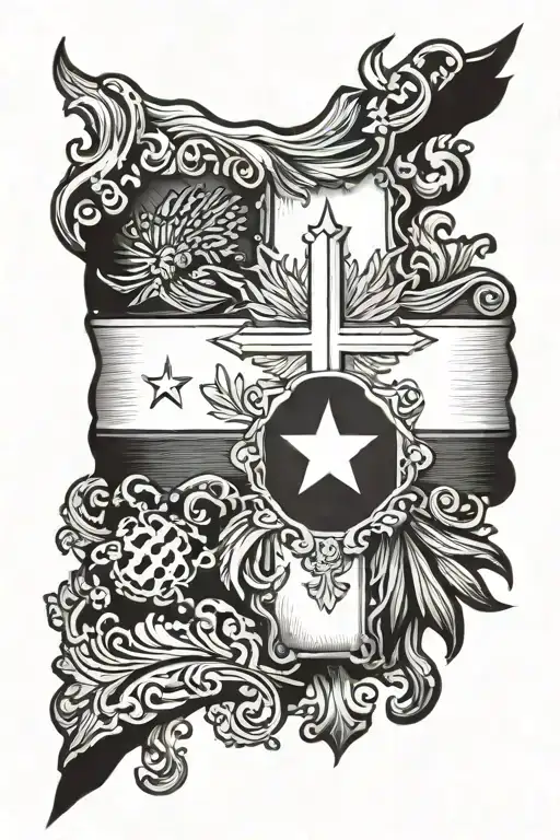 philippine flag with cross tattoo design idea