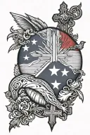 philippine flag with cross tattoo design idea