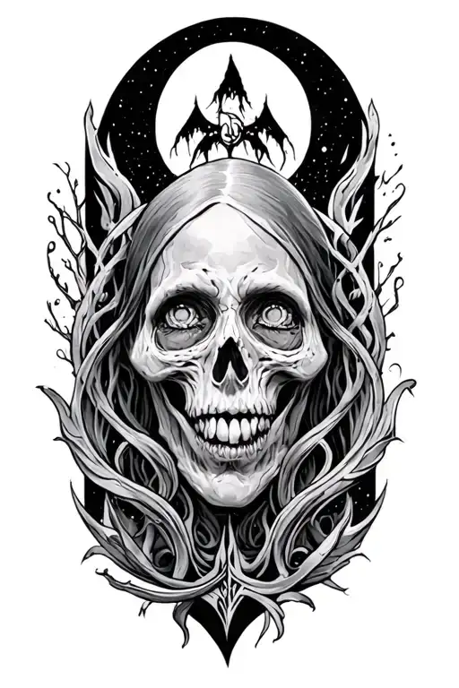 underground whispers paranormal ritual tattoo design idea