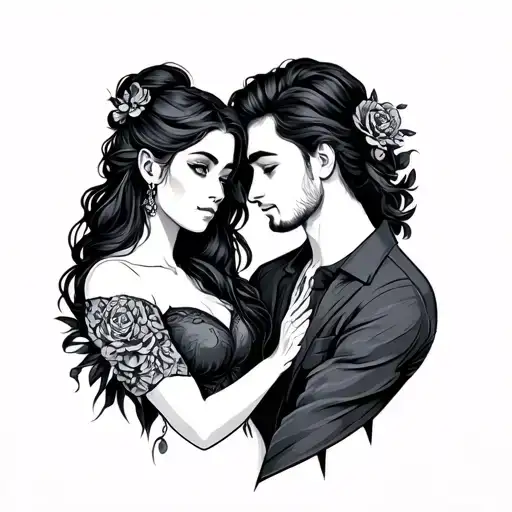 couple tattoo minimal with theme strength courage tattoo design idea