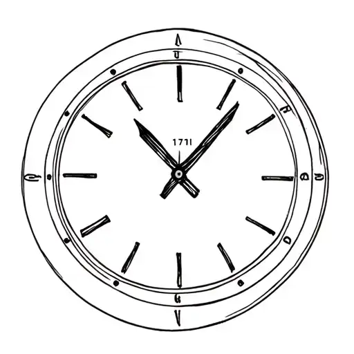 Analog Minimalist Clock 17:11 tattoo design idea