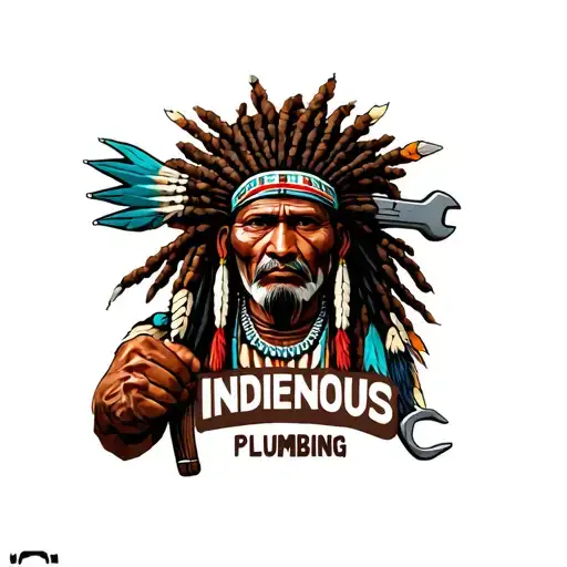 "Indigenous Plumbing " "Indigenous Plumbing " dread lock Native American holding a wrench tattoo design idea