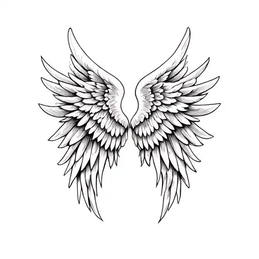 angel wings in memory of loved one  tattoo design idea