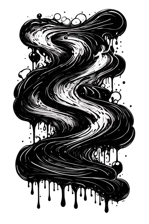three straight lines dripping ink tattoo design idea