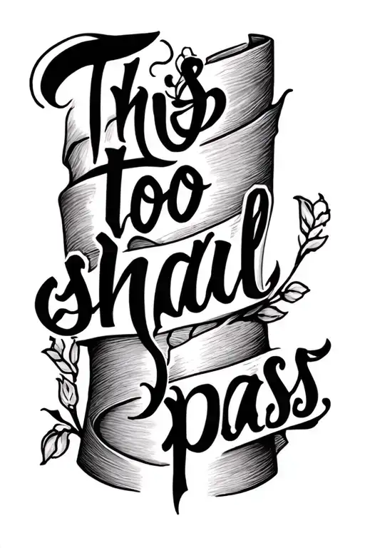 "This too shall pass" wrap around my calf tattoo design idea