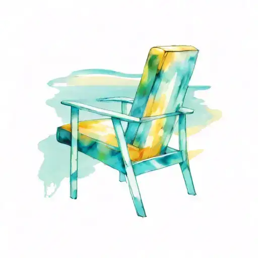 Shore line on a sunny day and an adorondac chair looking tattoo design idea