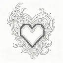 Incorporate a pixel art heart with the initials of your daughters in a sketch-style tattoo tattoo design idea
