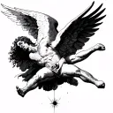 icarus falling tattoo design idea