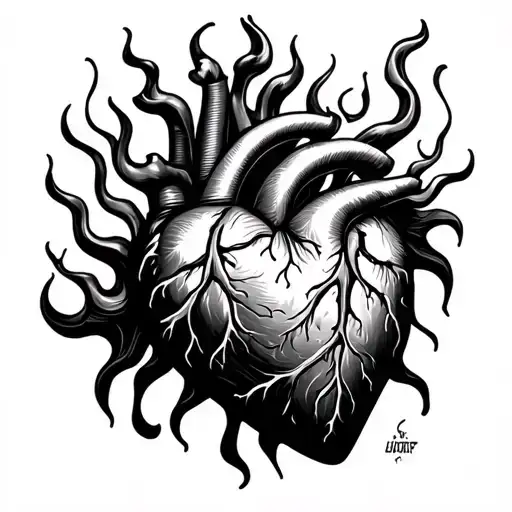 set your heart ablaze tattoo design idea