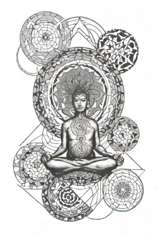 meditation centered equanimity tattoo design idea