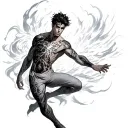 4. Action Pose with Elemental AurasConcept: Depict Jack in action, with one side of his body enveloped in Light Jack's  tattoo design idea
