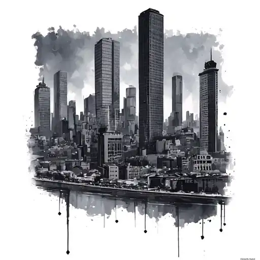 City Scape tattoo design idea