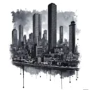 City Scape tattoo design idea