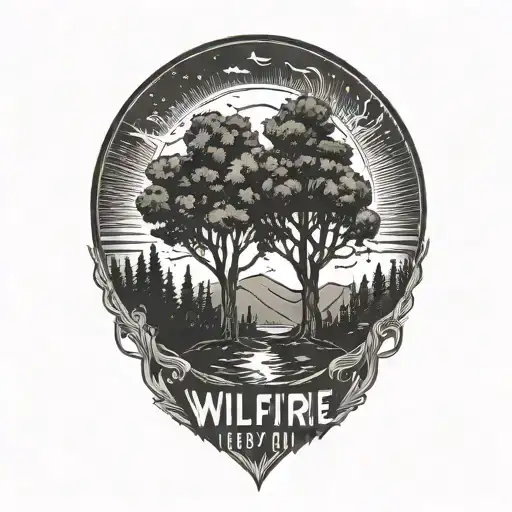 wildfire with date October 5, 2024 tattoo design idea