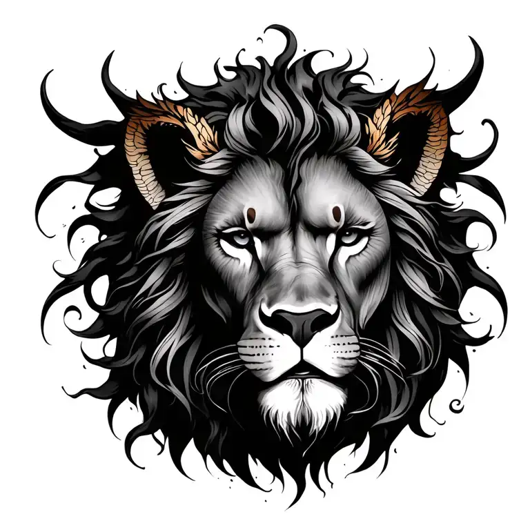 sagitarius leo signs combined with unconditional love of soul tattoo design idea
