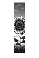 sunflower with initials and wedding date tattoo design idea