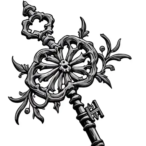 Skeleton Key tattoo design idea