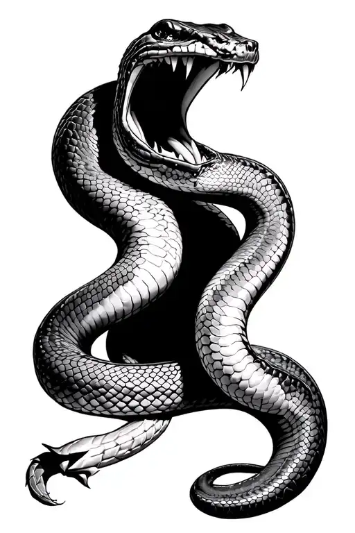 At the top: a broken hemoboros (snake normally biting the tail, but here with the mouth wide open, loop in tattoo design idea