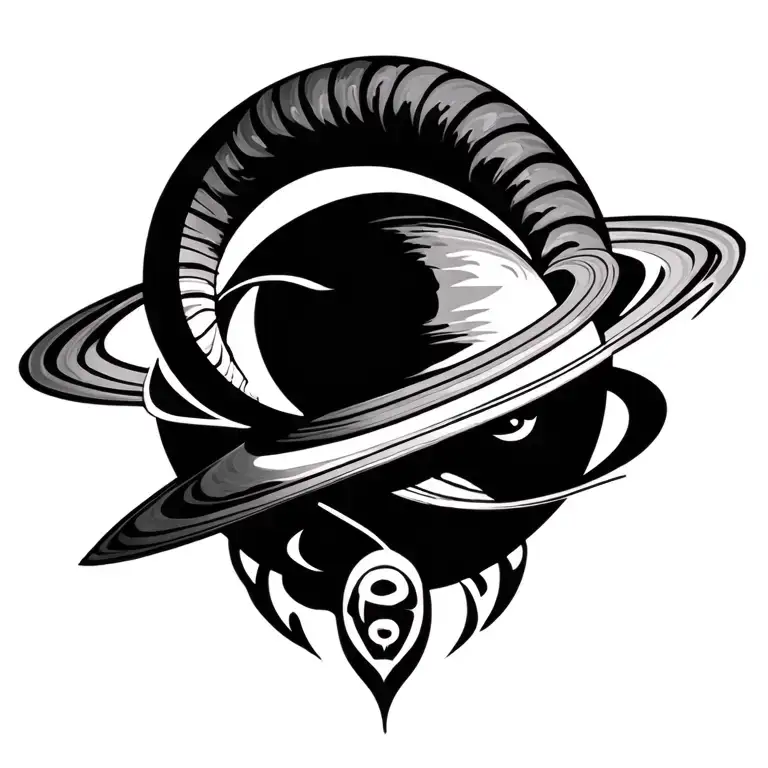 capricorn saturn tribal tattoo tattoo design idea
