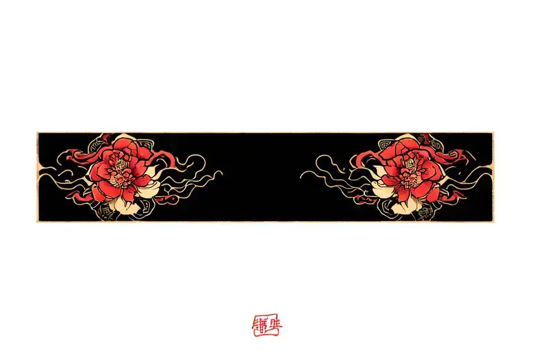 japanese inspired wrist band tattoo design idea