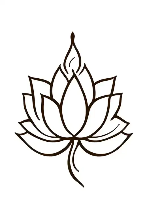 henna style with lotus flower tattoo design idea