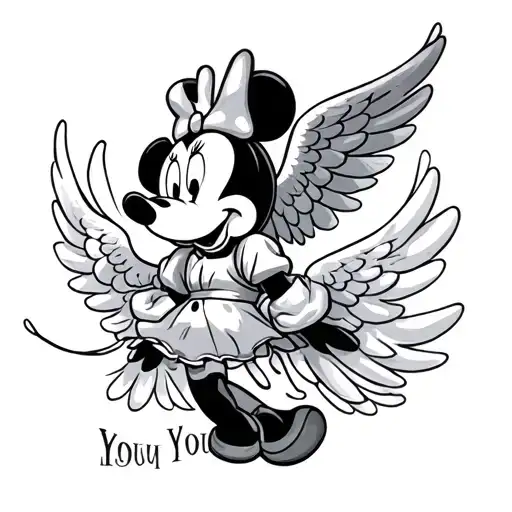 Angel Minnie you tattoo design idea