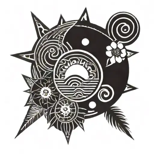 pacific symbol incorporating elements tattoo design idea